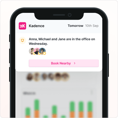 Get a Smart Booking Suggestion to book a desk nearby your teammates