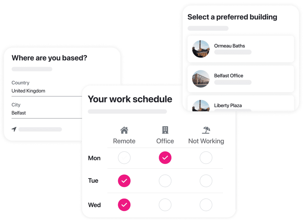 Am illustration of employe profiles work preferences.